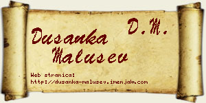 Dušanka Malušev vizit kartica